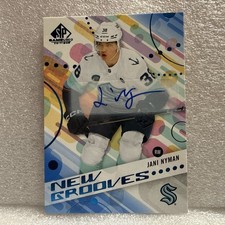 2025-26 SP Game Used New Grooves Blue Auto Jani Nyman Kraken RC
