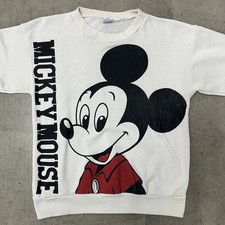 Vintage 80s 90s Disney Mickey Mouse AOP Sweatshirt Crewneck Small White