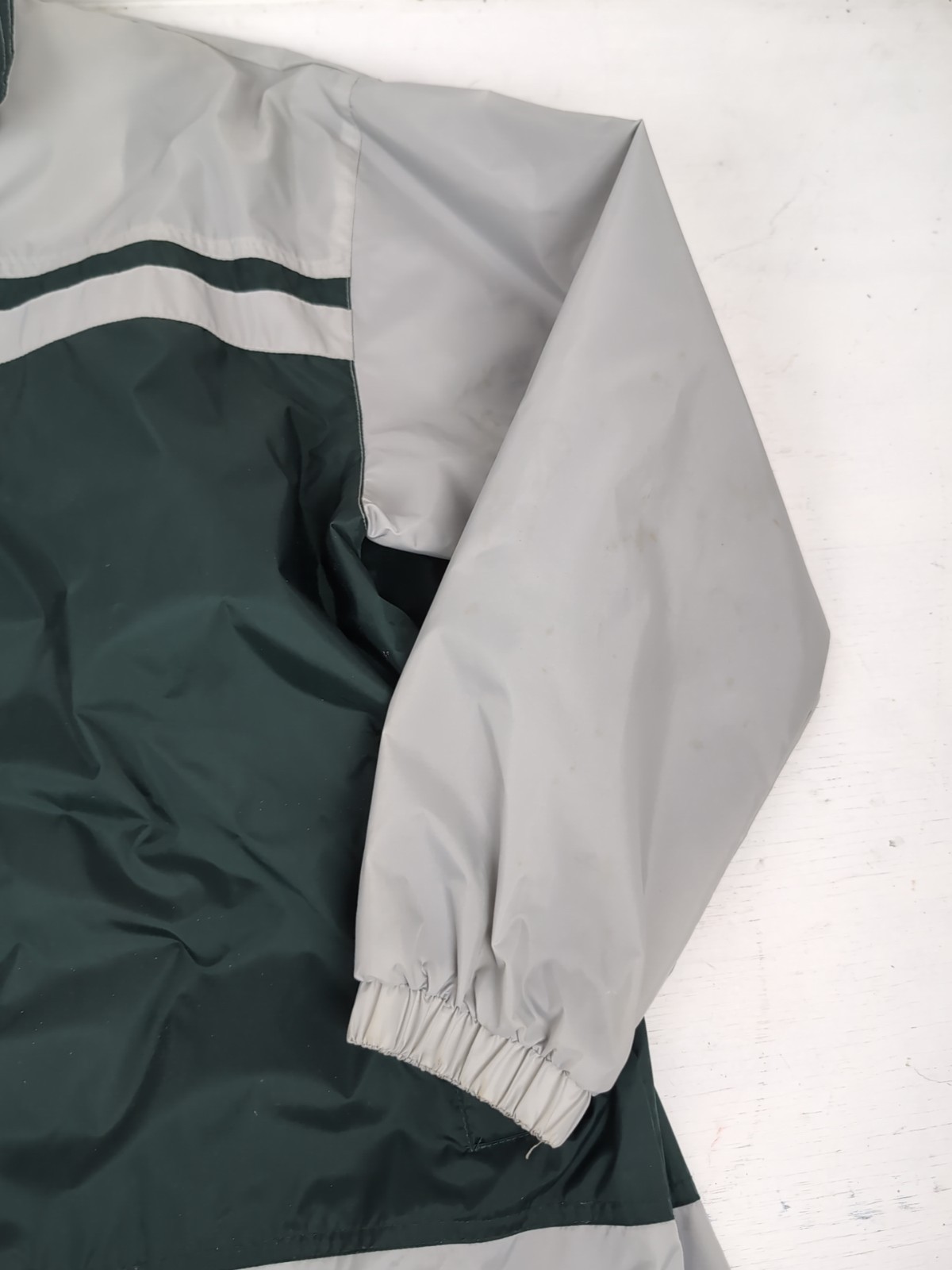 Vintage Nike Y2K Full-Zip Windbreaker - Grey And Green Mens Size Large thumbnail 5