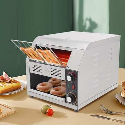 1900W Commercial Conveyor Bread Oven with Temp & Speed Control Stainless Steel