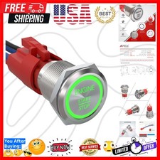 Push Start Ignition Switch, Off-ON Instant Push Button Switch, 12V Waterproof...