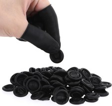 100 Pcs Finger Cots, Disposable Silicone Fingertips Protective Suitable Black