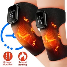 Cordless Knee Massager for Pain Relief with 3 Vibration Modes, 3 Heating Levels