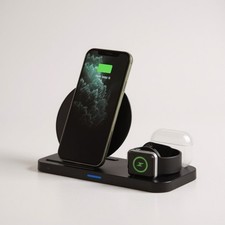 3 in 1 Fast Wireless Charger Dock Charging Stand W40 For iPhone, AirPods, Watch