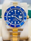 Rolex Submariner Date 116613LB “BLUESY” Factory Flat Blue Serti Diamond Dial B/P