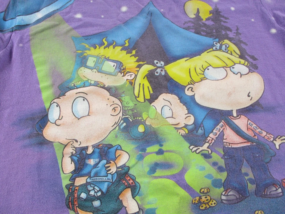 Camisa Rugrats Vintage Juvenil XL Púrpura Nickelodeon Camping OVNI Dibujos Animados Años 90 Foto 2 de 4