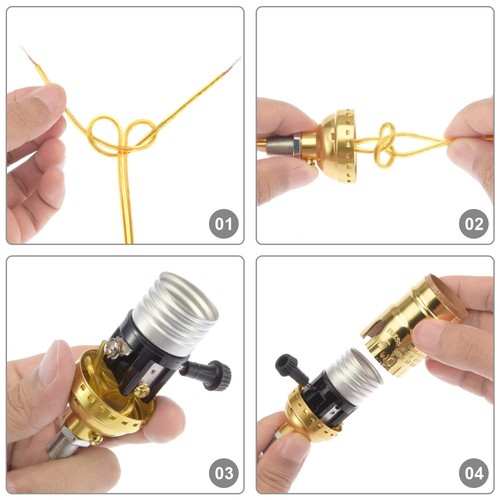 Canomo 2 Sets Table Lamp Kit Repair or DIY Lamp Kit with 8 Inch Harp, 2 Piece... - Picture 2 of 5