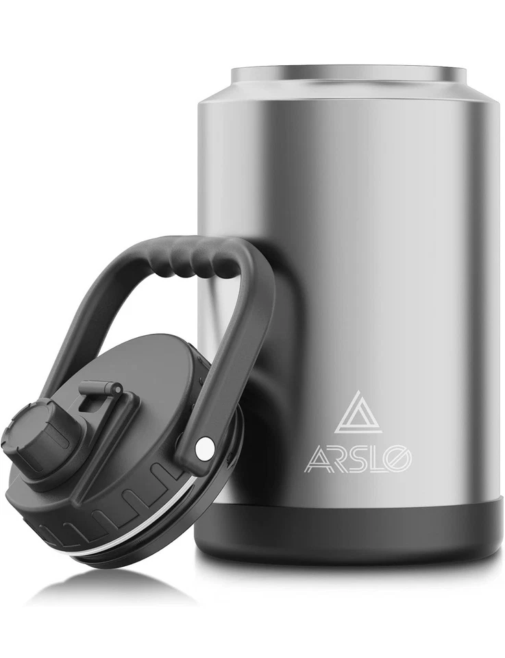 ARSLO 1 gallon water jug insulated, Silver