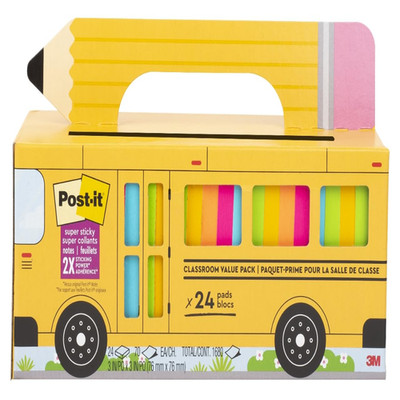 Post-It Super Sticky Notes 24 Sticky Note Pads 3 X 3 In School Supplies Office