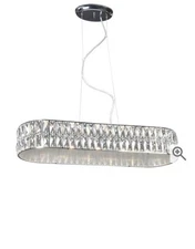 26-1/4" W Integrated LED Crystal Linear Chandelier, Dimmable, Adjustable Height 