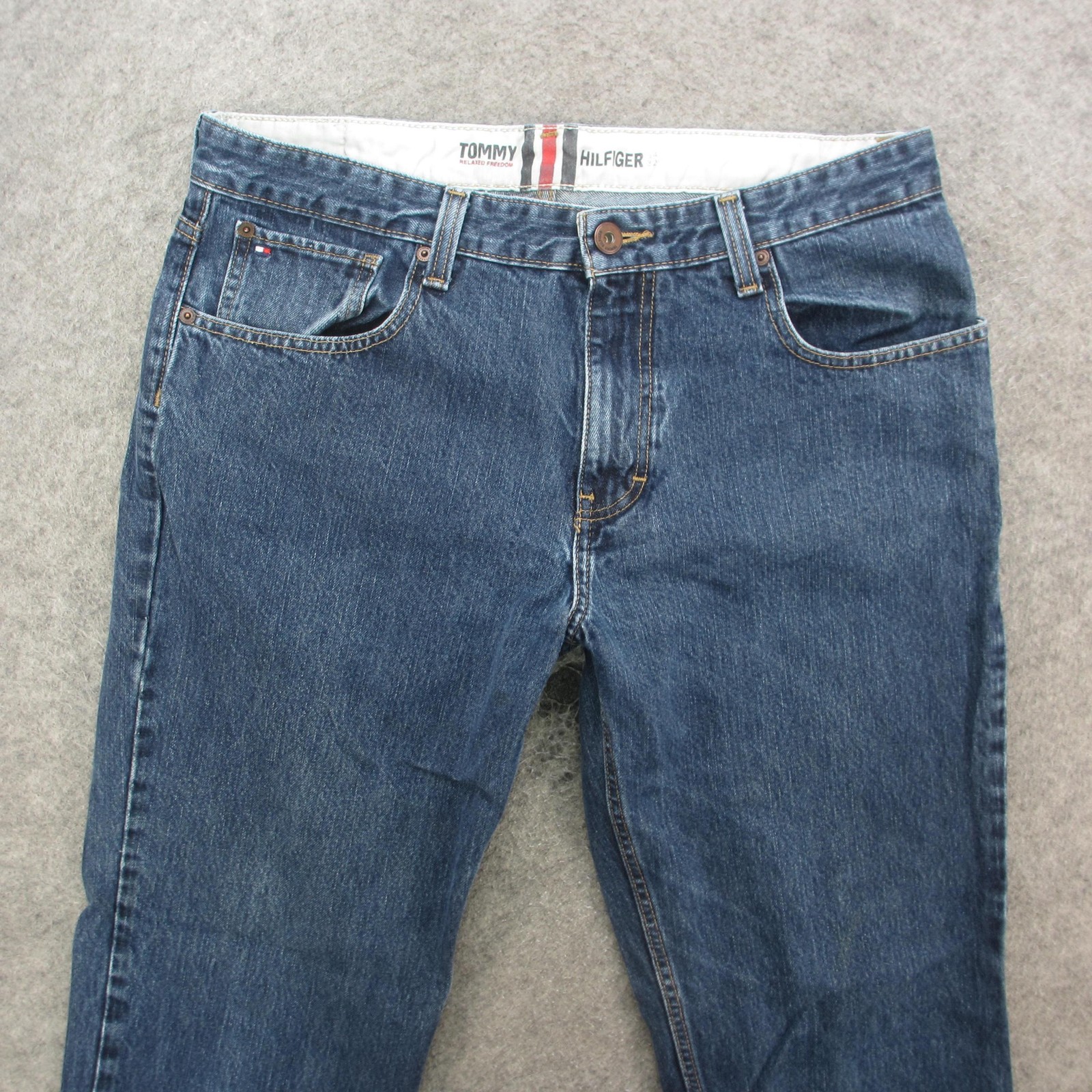 Tommy Hilfiger Jeans Mens 34x32 Blue Relaxed Freedom Y2K Vintage Straight Leg