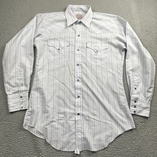 Vintage H Bar C Ranchwear Shirt Mens 15.5-34 Striped Snap Striped Western USA