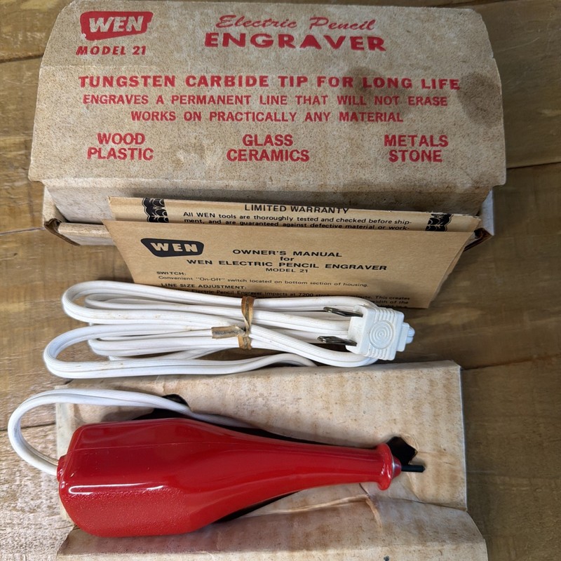 WEN Electric Carbide tipped Pencil Engraver Model 21  Vintage