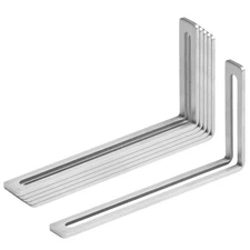 6 Pcs Slotted L Angle Mounting Brackets, Adjustable Corner Brace, Stainless S...