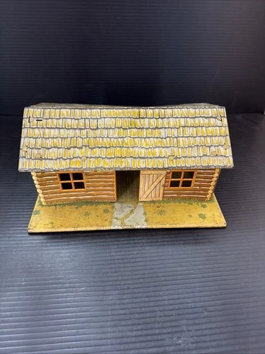 Marx Fort Dearborn Cabin Tin VTG Missing The Chimney Vintage Tin Litho