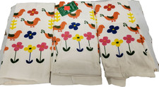 Set of 3 Same Kitchen Terry Towels 15"x25" COLORFUL BIRDS FLOWERS 2,Spring