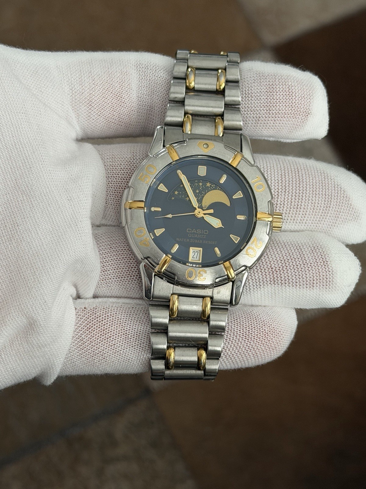 Rare Vintage Casio Moon Phase MD-717 Men’s Quartz Sports Watch JDM 1980s