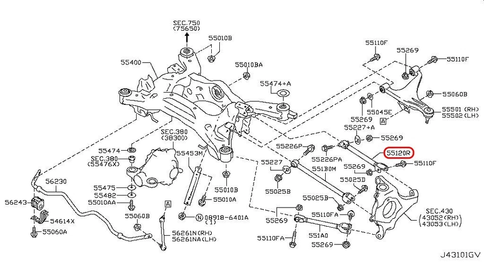 Varilla de control completo Nissan OEM 551201Ma0D para Infiniti Foto 3 de 4