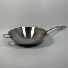 Calphalon Tri-Ply Stainless Steel Stir Fry, Flat bottom Wok, 12-Inch, #155