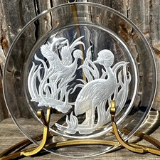 Lalique Neiman Marcus 1985 Vintage Crane Design 12.5" Platter-Rare-Exquisite!