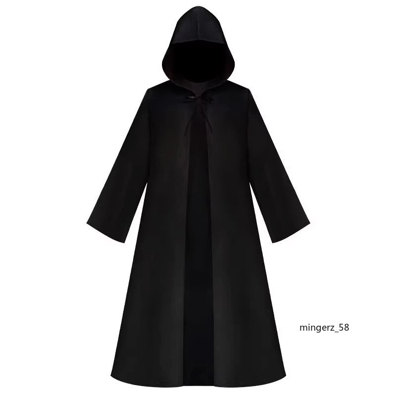 Halloween Mens Hooded Robe Cloak Cape Costume Cosplay Fit Star Wars Jedi Knight - Image 2 of 3