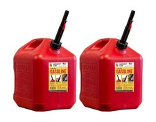 Midwest Can Company 5610 5 Gallon Gas Can Fuel Container Jugs w/Spout 2 Pack