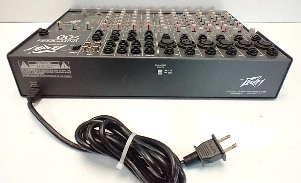 Peavey Unity Series 500 Mixer - 14 Channel Compact Stereo Mixer Black USA Made - Image 3 of 4