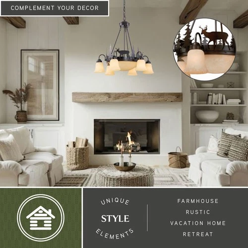 Vaxcel Lighting CH55406BBZ Bryce 9 Light 28-1/2"W Chandelier - Bronze - Picture 9 of 9