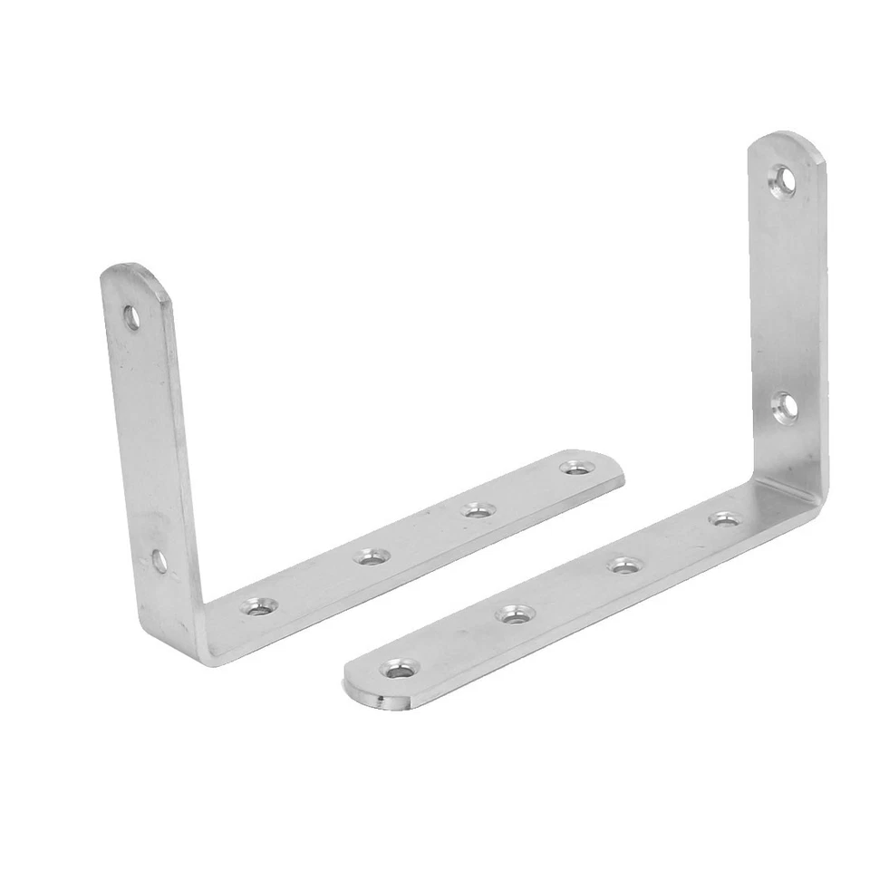Escuadra Soporte Tirante Acero Inoxidable 150mm Longitud, Forma L 90 Grados 4Pcs - Imagen 2 de 3