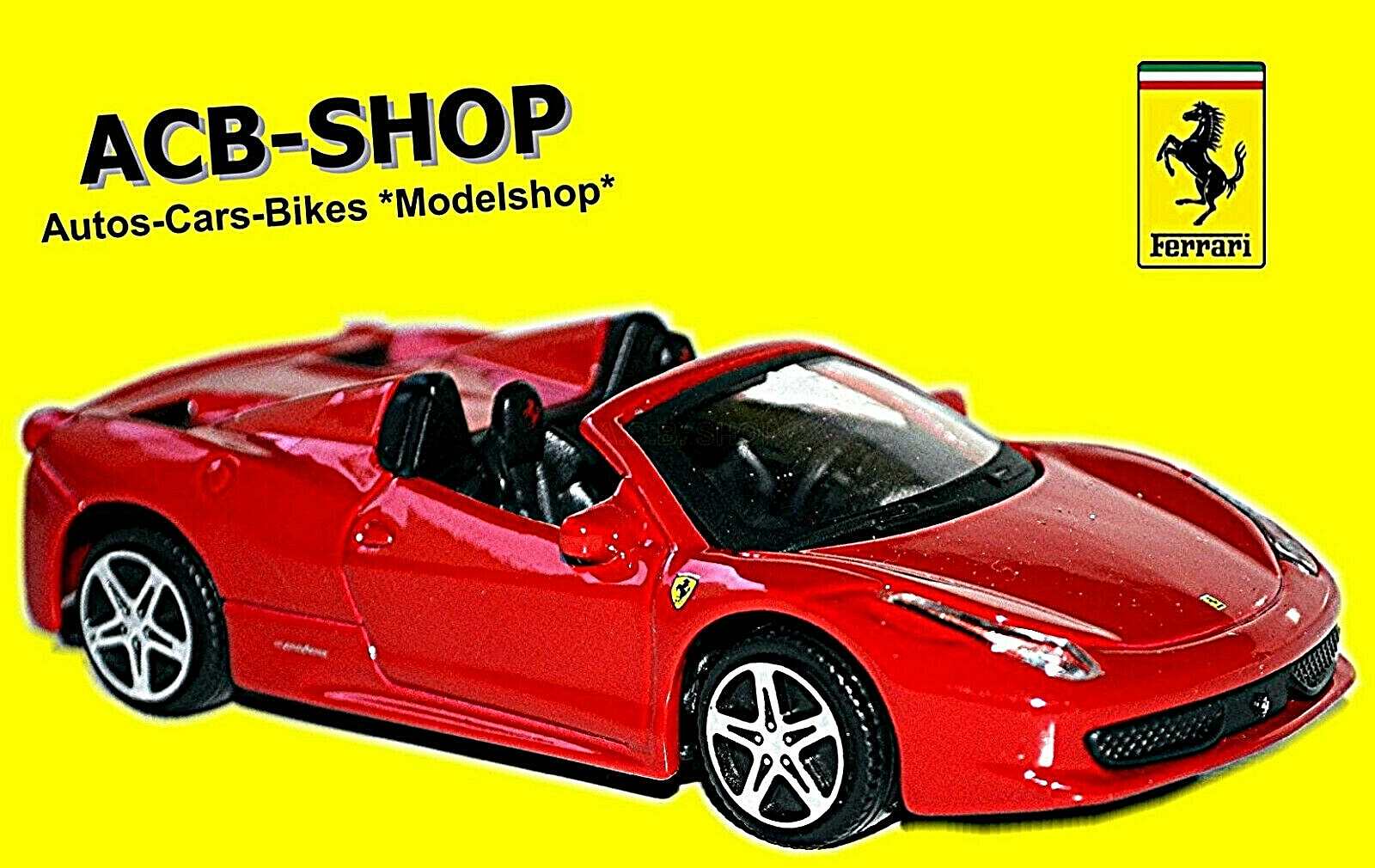 Ferrari 458 Italia Spider Convertible 2009-16 Red 1:43 Bburago