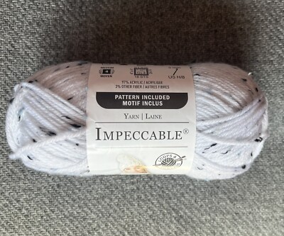 1 Loops & Threads Impeccable Yarn White Tweed Worsted Acrylic blue flecks
