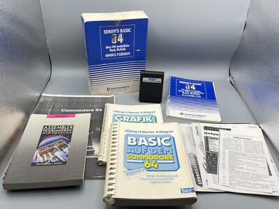 Commodore C64 ''Simon's Basic 100 zusätzliche Befehle'' Modulversion + Bücher
