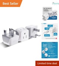 Travel Plug Adapter UK Ireland Dubai 2 in 1 Type G Converter 3 Pack