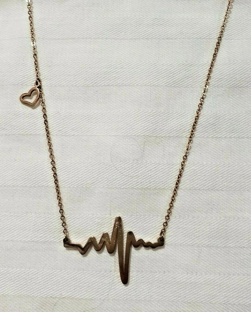 Ekg store heart necklace