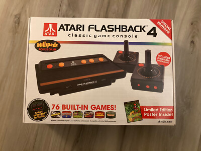 Atari Flashback 4 Console w/ Box Poster 76 Games Including Millipede No Manual