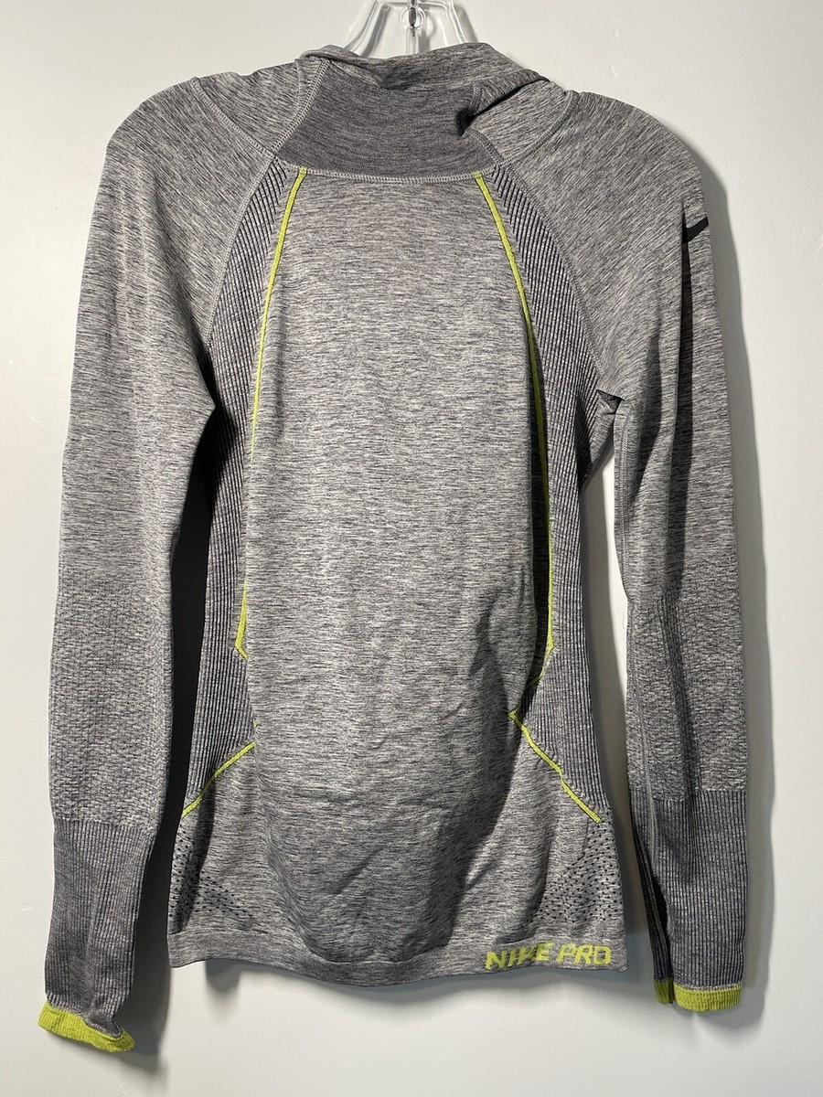 Nike Pro HyperWarm Limitless Knit Training Hoodie Fitted Women’s M Heather  Gray
