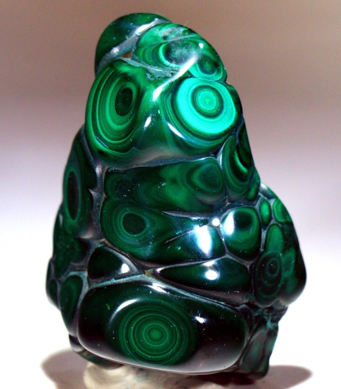 3.2" 7.6 oz Top Quality Polished Bull's Eye Malachite, Congo! M687