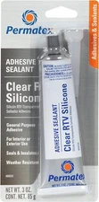 Permatex 80050 Clear RTV Silicone Adhesive Sealant, 3 oz