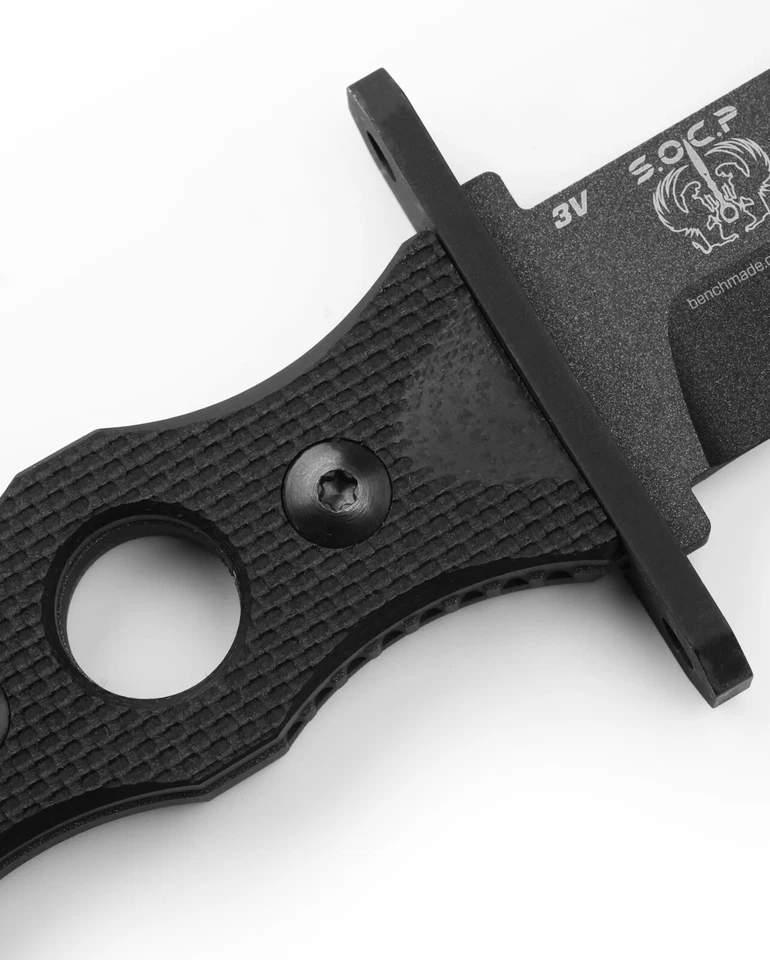 Cuchillo Benchmade 185SBK Hoja Fija Borde Dentado G-10 Negro 7.11" Foto 4 de 4