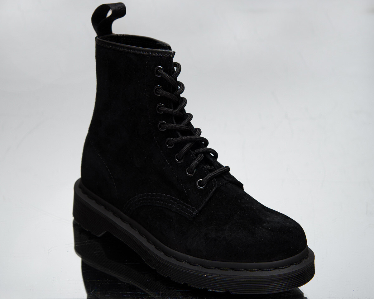Dr. Martens 1460 Mono Black Soft Buck Unisex Women's Men's Lifestyle Shoes  Boots | eBay