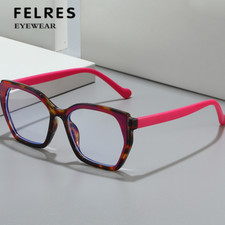 Women TR90 Cat Eyes Anti Blue Light Eyeglasses Clear Lens Reto Glasses Frames