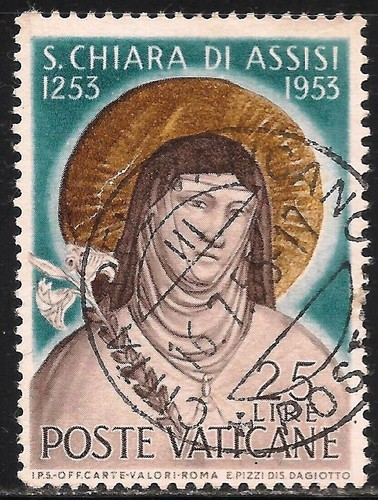 Vatikanstadt #169 (A57) Sehr guter Zustand gebraucht SOTN - 1953 25 l St. Klara von Assisi