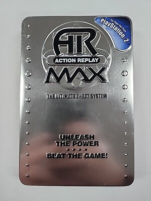 PS2 Action Replay Max Tin PlayStation 2 Disc Manual And Tin Case Untested READ
