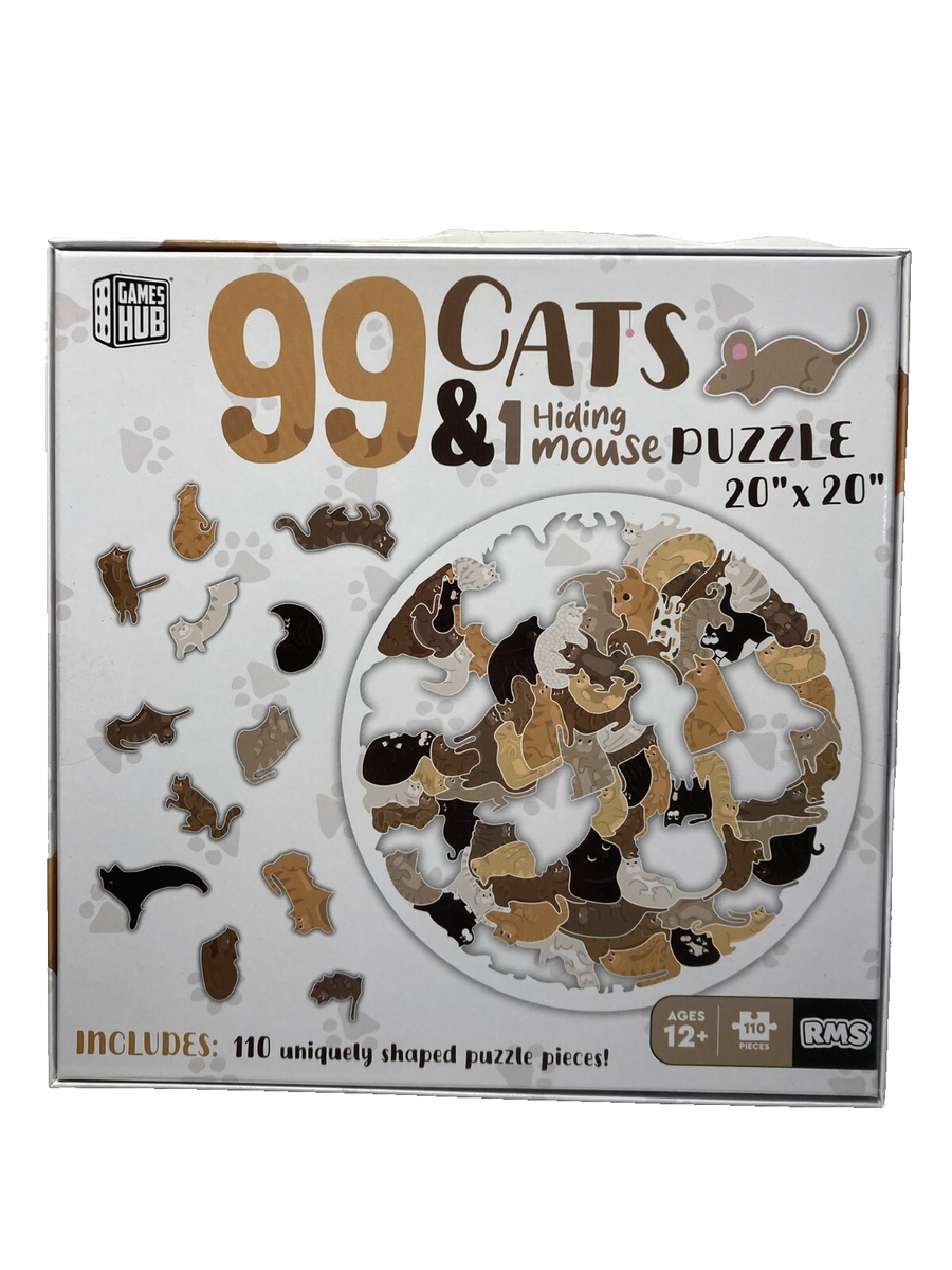 99 Cats & 1 Hiding Mouse 110 Pc Jigsaw Puzzle | eBay