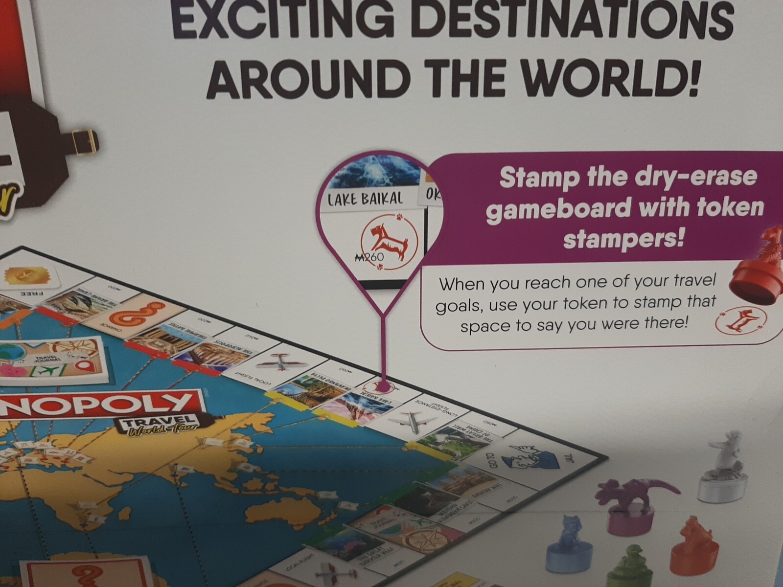 Monopoly Travel World Tour Board Game W/Dry Erase Game Board And Bonus...