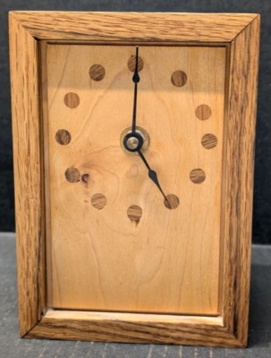 Handmade Arts and Crafts Solid Wood Desk Clock 7''H x 5''W x 4''D