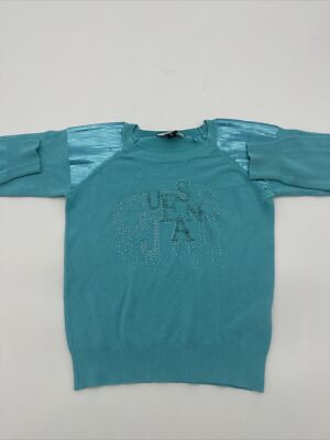 Guess Sweater Toddler Girl X-Small Blue Rhinestones #2034
