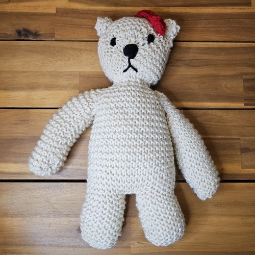 Knit Crochet Teddy Bear Stuffed Animal Doll & Dress Amigurumi Handmade - Picture 5 of 8