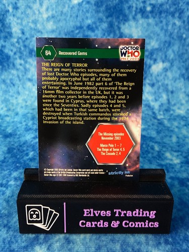 Doctor Who 1963-2003: 40th Anniversary SINGLE Non-Sport Trading Card 2003 - Picture 128 of 228