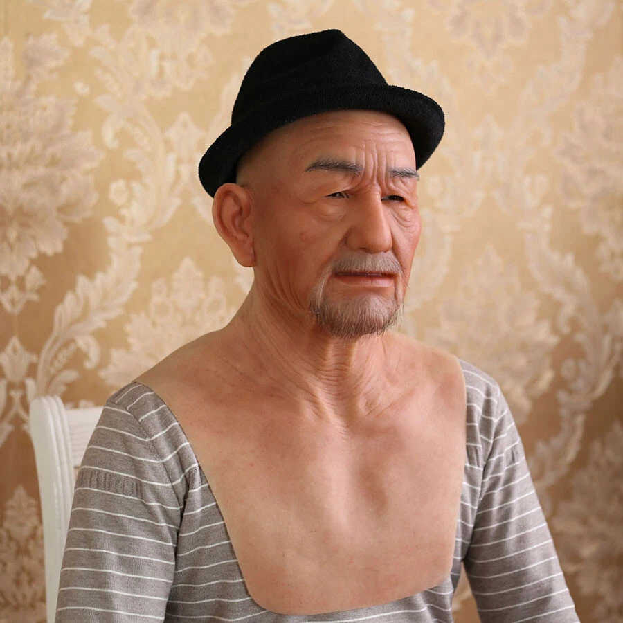 Dokier Realistic Silicone Old Man Full Head Mask Disguise For Cosplay Halloween - Image 4 of 4